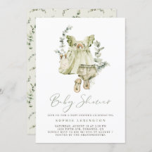 Boho Waterverf Green Dress Greenery Baby shower