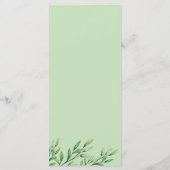Boho Waterverf Greenery Branch Elegant Wedding Menu (Achterkant)
