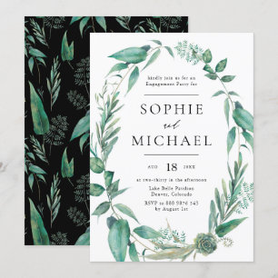 Boho Waterverf Greenery en Succulents Verloving Kaart