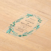 Boho Waterverf Greenery en Succulents Wedding Acryl Uitnodigingen (Laagn)