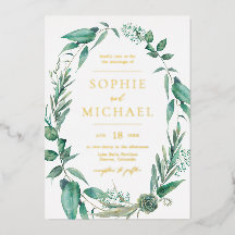 Boho Waterverf Greenery en Succulents Wedding