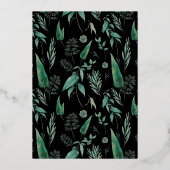 Boho Waterverf Greenery en Succulents Wedding Folie Uitnodiging (Achterkant)