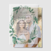 Boho Waterverf Greenery en Succulents Wedding Vellum Uitnodigingen (Offset (Koppel))