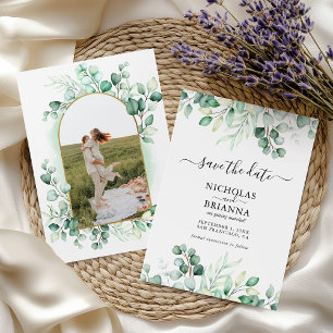Boho Waterverf Greenery Eucalyptus Photo Arch Save The Date
