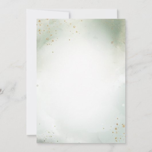 Boho Waterverf Greenery Floral Shiny Modern Save The Date (Achterkant)