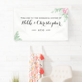 Boho Waterverf Greenery Rehearsal Dinner Spandoek (Insitu)