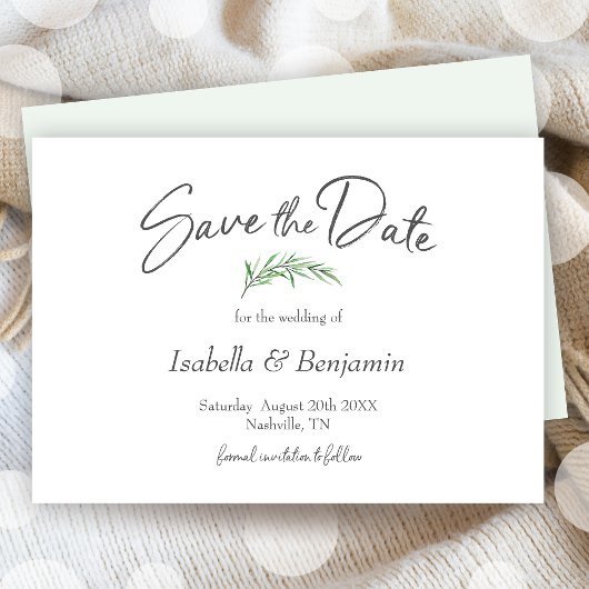 Boho Waterverf Greenery Save the Date Kaart