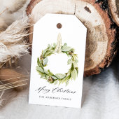 Boho Waterverf Greenery Wreath Cadeaulabel