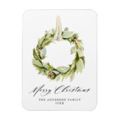 Boho Waterverf Greenery Wreath Non-Photo Holiday Magneet (Verticaal)
