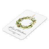 Boho Waterverf Greenery Wreath Non-Photo Holiday Magneet (Linkerzijde)