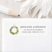 Boho Waterverf Greenery Wreath Return Address Etiket (Insitu)