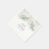 Boho Waterverf groen en gouden bladeren Servet (Hoek)