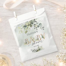 Boho waterverf groen gouden letters Baby shower Bedankzakje