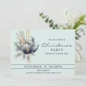 Boho waterverf groen Kerstbal Vakantie Kaart (Staand voorkant)