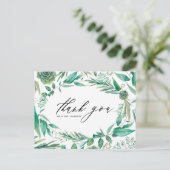 Boho Waterverf Groene Decor en Succulenten Bedankt Briefkaart (Staand voorkant)