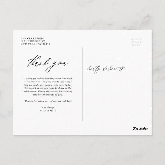 Boho Waterverf Groene Decor en Succulenten Bedankt Briefkaart (Achterkant)