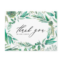 Boho Waterverf Groene Decor en Succulenten Bedankt