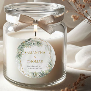 Boho waterverf groene eucalyptus en gouden Sticker