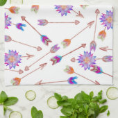 Boho Waterverf Hand Painted Flower and Arrows Theedoek (Gevouwen)