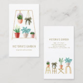 Boho Waterverf Hanging Houseplant Nursery Visitekaartje (Voorkant / Achterkant)