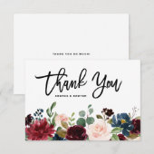 Boho Waterverf Herbst Bloemenslingers Bedankkaart (Voorkant / Achterkant)