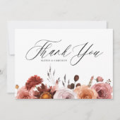 Boho Waterverf Herfst Bloedweddenschap Bedankkaart (Voorkant)