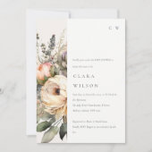 Boho Waterverf Herfst Bloemen Bunch Baby shower Kaart (Voorkant)