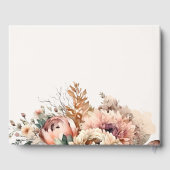 Boho Waterverf Herfst Bloemen Bunch Bruiloft Gastenboek (Achterkant)