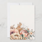 Boho Waterverf Herfst Bloemen Bunch Verloving Kaart (Achterkant)