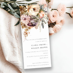 Boho Waterverf Herfst Bloemen Bunch Verloving Kaart