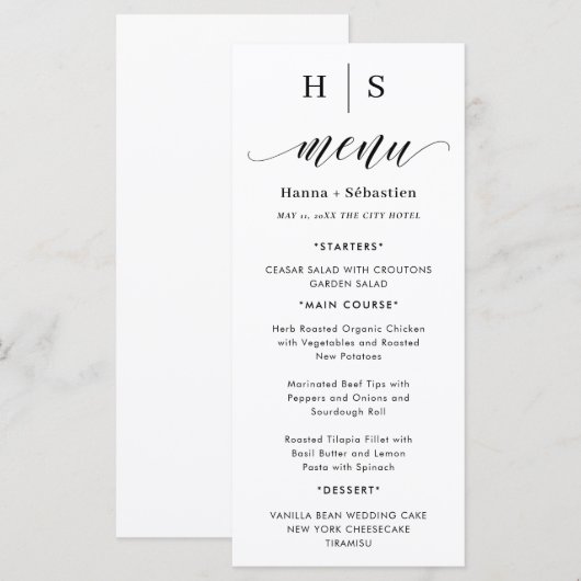 Boho Waterverf Herfst Bloemen Menu (Voorkant / Achterkant)