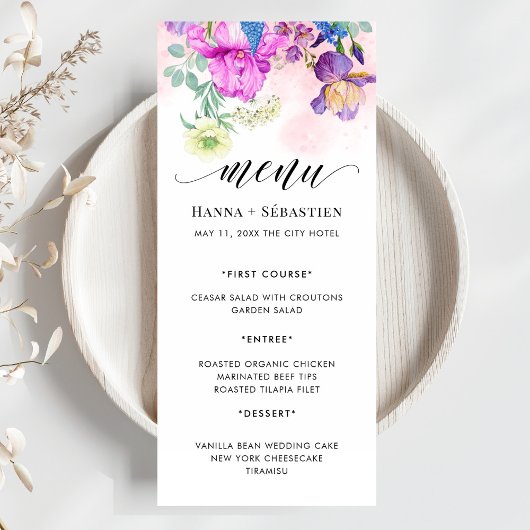 Boho Waterverf Herfst Bloemen Menu