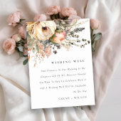 Boho Waterverf herfst bloemenbruiloft goed wensen Informatiekaartje