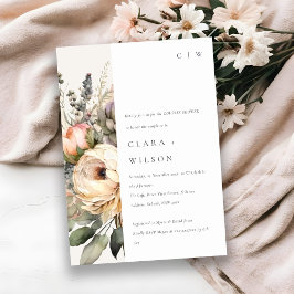 Boho Waterverf herfst bloemenbundel stelletjes dou Kaart