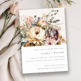 Boho Waterverf herfst bloemenbundel stelletjes dou Kaart