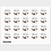 Boho Waterverf Herfst Bloemenguirlande Ronde Sticker (Vel)