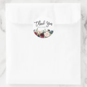 Boho Waterverf Herfst Bloemenguirlande Ronde Sticker (Tas)