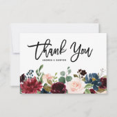 Boho Waterverf Herfst Bloemenslingers Bedankkaart (Voorkant)