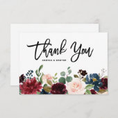 Boho Waterverf Herfst Bloemenslingers Bedankkaart (Voorkant / Achterkant)