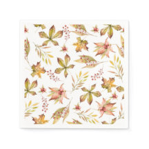 Boho Waterverf Herfst Botanisch Patroon Feest