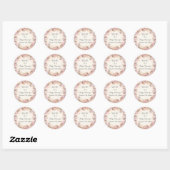 BOHO Waterverf Herfst Floral Blush Baby Girl Showe Ronde Sticker (Vel)