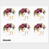 Boho Waterverf Herfst Floral Modern Wedding Label (Vel)