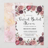 Boho Waterverf Herfst Floral Virtual Vrijgezellenf Kaart (Voorkant / Achterkant)