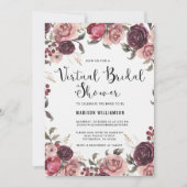 Boho Waterverf Herfst Floral Virtual Vrijgezellenf Kaart (Voorkant)