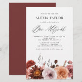 Boho Waterverf Herfst Flower Bar Mitzvah Uitnodigi (Voorkant / Achterkant)