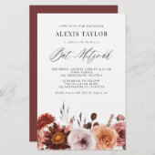 Boho Waterverf Herfst Flower Bat Mitzvah Invitatio (Voorkant / Achterkant)