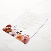 Boho Waterverf herfst flower Garland Fall Wedding Folie Uitnodiging (Gedraaid)