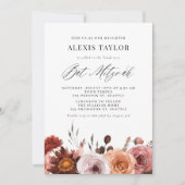 Boho Waterverf Herfst Flowers Bat Mitzvah Kaart (Voorkant)