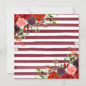 Boho Waterverf Herfst Flowers Gold Lijst Wedding Kaart (Achterkant)