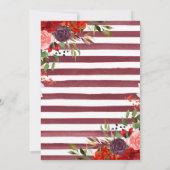 Boho Waterverf Herfst Flowers Gold Lijst Wedding Kaart (Achterkant)